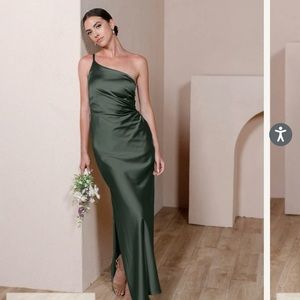 Revelry Jade Satin Dress